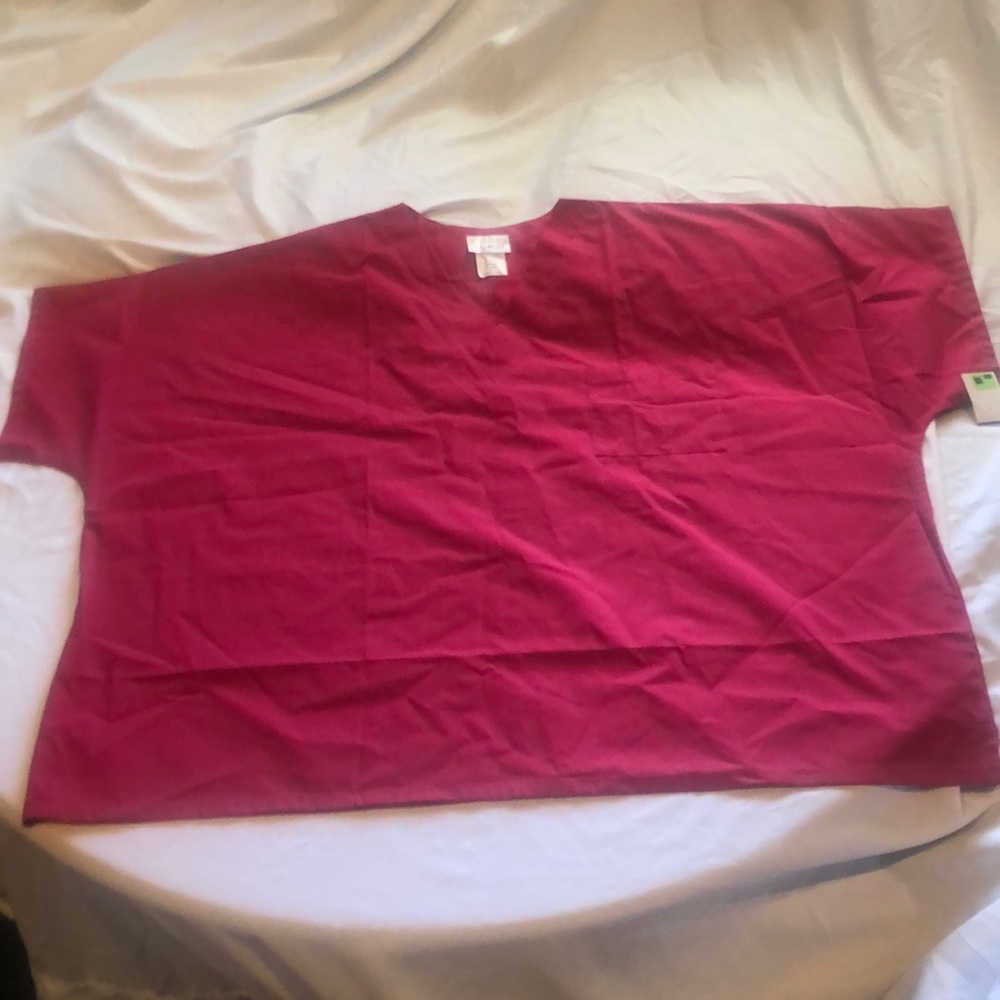 AMS SCRUB UNIFORM SHIRT UNISEX Color:Raspberry Red